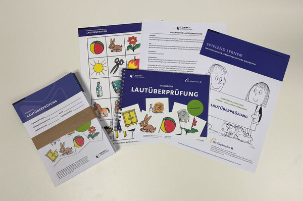 Lautüberprüfung (Basis-Set) mit Bilderbuch, Lautprüfbogen und 50 Protokoll- und Auswertungsbögen