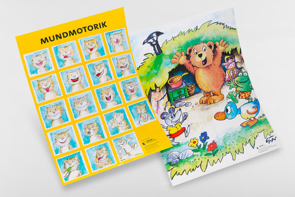 Poster-Set Wuschelbär und Mundmotorik